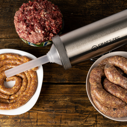 Aparat pentru umplut carnati si Lebar, din aluminiu, orizontal, 2.5 kg Cu Ventuza + Clema De Masa, 3 Palnii 15/19/22 mm, Manual
