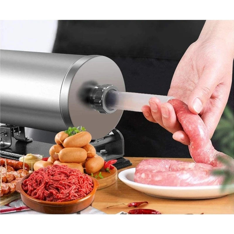 Aparat pentru umplut carnati si Lebar, din aluminiu, orizontal, 2.5 kg Cu Ventuza + Clema De Masa, 3 Palnii 15/19/22 mm, Manual