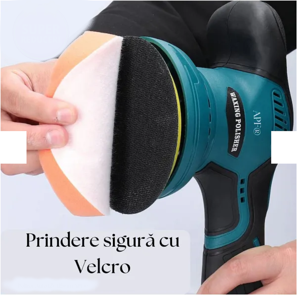 Aparat Polish Auto Profesional cu 2 Acumulatori 12V, 8 Viteze, 2500–5000 RPM, Orbital pentru Detailing