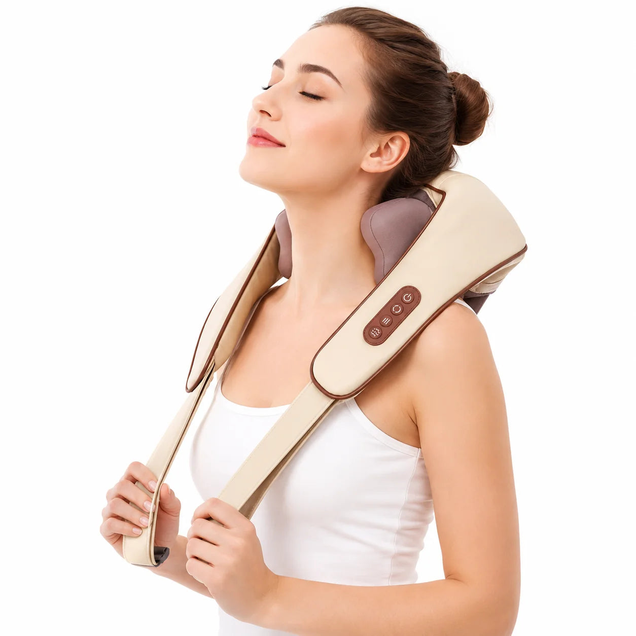 Aparat Profesional de Masaj Cervical pentru Gat, Umeri, Spate și Picioare cu Role Shiatsu 4D, Funcție de Încălzire Infraroșu, 3 Trepte de Intensitate, Masaj Profund pentru Relaxare Musculară