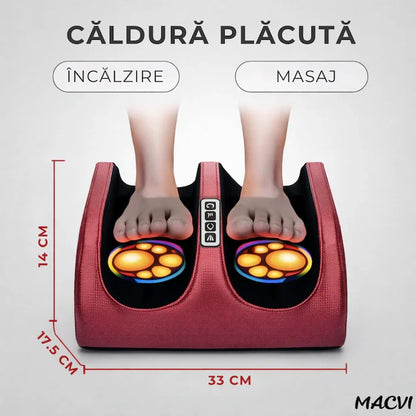 Aparat Profesional de Masaj pentru Picioare și Tălpi cu Role Shiatsu 3D, Compresie cu Aer și Funcție de Încălzire Infraroșu, 3 Trepte de Intensitate, Relaxare Profundă, Stimulează Circulația Sângelui, Reduce Durerile și Oboseala