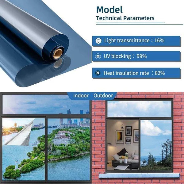 Autocolant Geamuri 300x60 cm, Protecție UV și Lumină Solară, Folie Anti-UV Autoadezivă