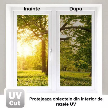 Autocolant Geamuri 300x60 cm, Protecție UV și Lumină Solară, Folie Anti-UV Autoadezivă