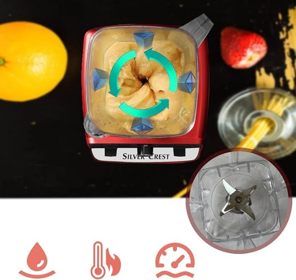 Blender Profesional 2L, 2000W, 15 Trepte de Viteză, 2 în 1, Funcție Autocurățare, Mixare Rapidă - Imagine 10