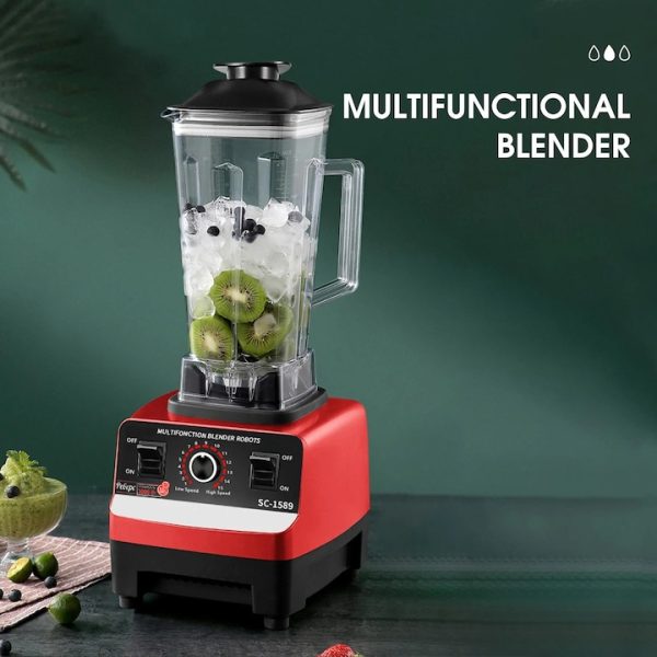 Blender Profesional 2L, 2000W, 15 Trepte de Viteză, 2 în 1, Funcție Autocurățare, Mixare Rapidă - Imagine 7