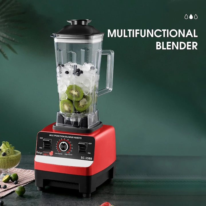 Blender Profesional 2L, 2000W, 15 Trepte de Viteză, 2 în 1, Funcție Autocurățare, Mixare Rapidă