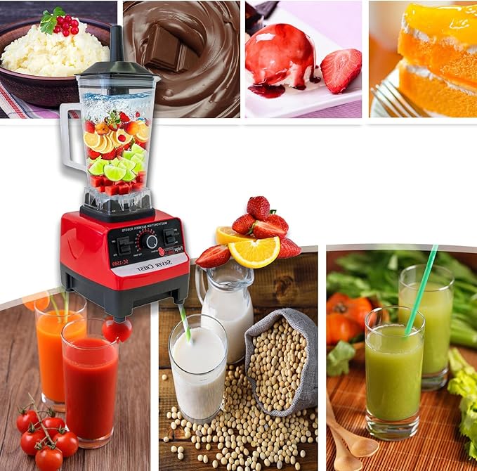 Blender Profesional 2L, 2000W, 15 Trepte de Viteză, 2 în 1, Funcție Autocurățare, Mixare Rapidă