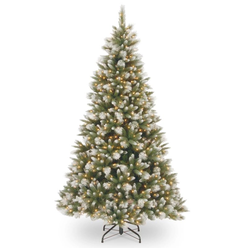 Brad Artificial de Craciun 150cm 3D Royal Premium, Varfuri albe, 550 Led-uri, Aspect Natural
