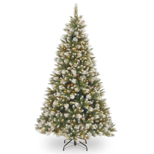 Brad Artificial de Craciun 150cm 3D Royal Premium, Varfuri albe, 550 Led-uri, Aspect Natural
