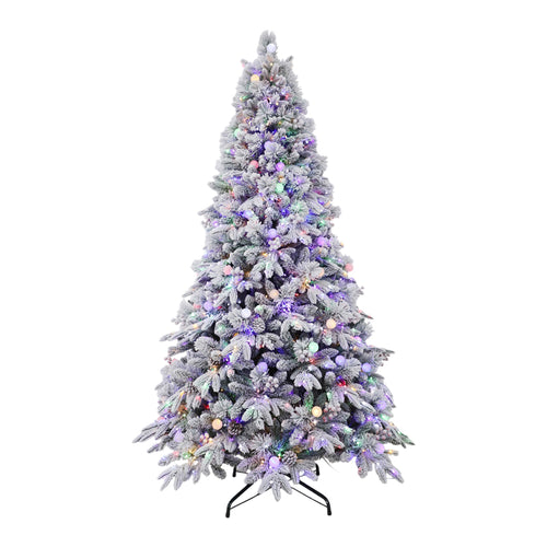 Brad Artificial de Craciun 180cm 3D Molid Royal Premium, Acoperit cu Zapada, 550 Led-uri, Aspect Realist