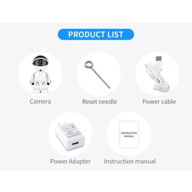 Camera de supraveghere Smart, Robot, Cu Functie Baby Monitor, Si cu Rotire 360 grade, Full HD 1080P