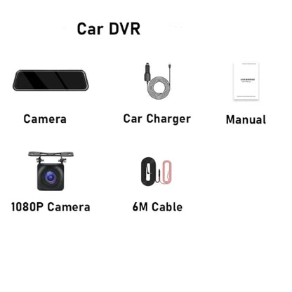 Camera auto DVR dubla tip oglinda 2K, XPD afisaj full, touch screen, ecran 9.66 inch, inregistrare video UHD 2560x1440p, night-vision, suport card 32GB, acumulator incorporat camera marsarier FHD, senzor G, senzor parcare, inregistrare in bucla