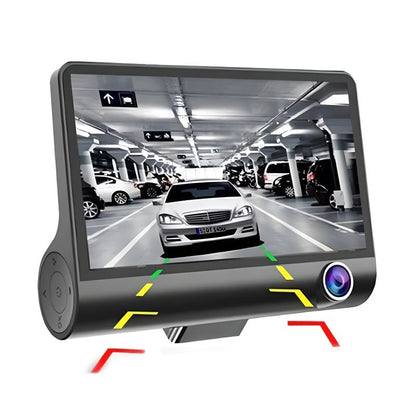 Camera Auto Tripla Fata, Interior, Spate, 4", Full HD, Design Tip Monitor, Negru
