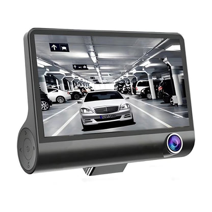 Camera Auto Tripla Fata, Interior, Spate, 4", Full HD, Design Tip Monitor, Negru