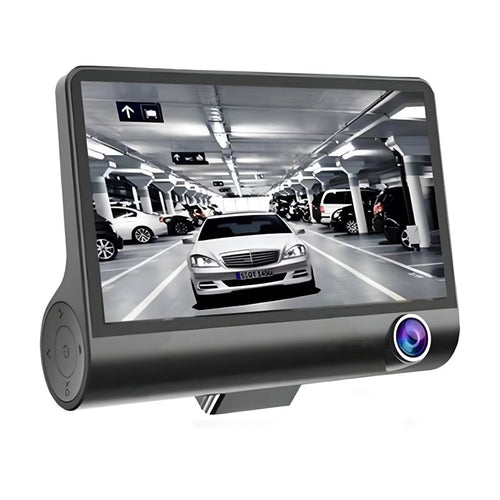 Camera Auto Tripla Fata, Interior, Spate, 4", Full HD, Design Tip Monitor, Negru