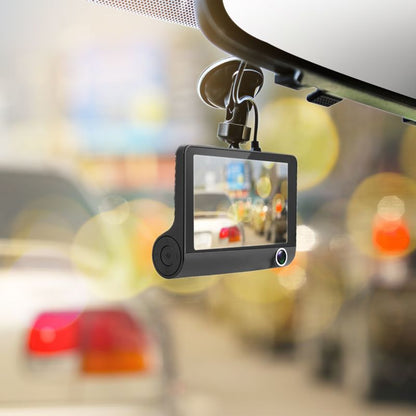 Camera Auto Tripla Fata, Interior, Spate, 4", Full HD, Design Tip Monitor, Negru