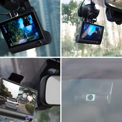 Camera Auto Tripla Fata, Interior, Spate, 4", Full HD, Design Tip Monitor, Negru