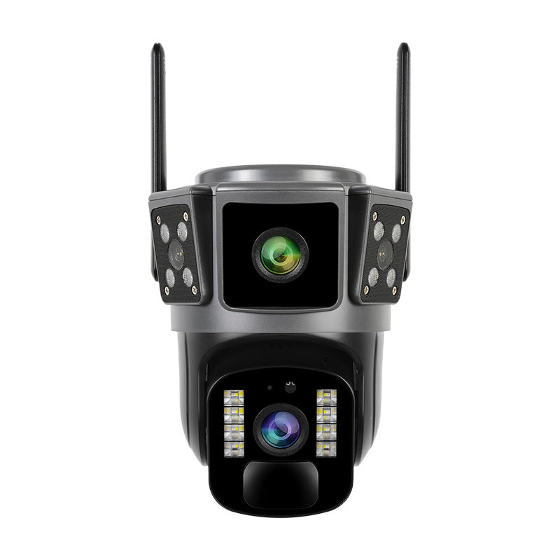 Camera de supraveghere 4G, Cu Panou Solar, 2 camere video integrate, 4 Lentile, 6MP, 4K, Vedere Panoramica, exterior/Interior 10X zoom, procesor AI, rotire rapida din aplicatie, vedere nocturna color, senzor de miscare, lumina LED, inteligenta de urmarire
