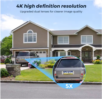 Camera de supraveghere 4G, Cu Panou Solar, 2 camere video integrate, 4 Lentile, 6MP, 4K, Vedere Panoramica, exterior/Interior 10X zoom, procesor AI, rotire rapida din aplicatie, vedere nocturna color, senzor de miscare, lumina LED, inteligenta de urmarire