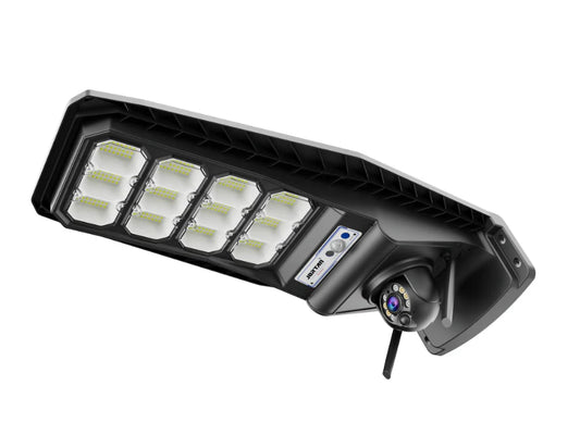 Cameră de Supraveghere 4G Jortan 4MP Ultra HD cu Lampă Solară 400W, Vedere Color Noaptea, Control din Telefon