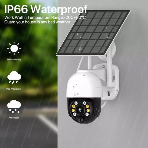 Camera de Supraveghere Cu panou solar, Jortan JT-8181XM, Wifi, IP66, Hd wireless, 3 MP, 1920 x 1080 pixeli, Senzor miscare, Night vision