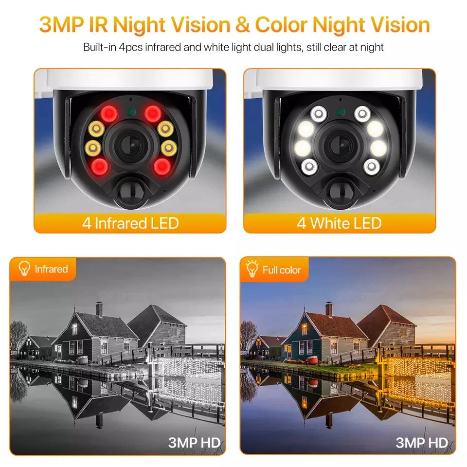 Camera de Supraveghere Cu panou solar, Jortan JT-8181XM, Wifi, IP66, Hd wireless, 3 MP, 1920 x 1080 pixeli, Senzor miscare, Night vision