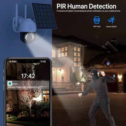 Camera de Supraveghere Cu panou solar, Jortan JT-8181XM, Wifi, IP66, Hd wireless, 3 MP, 1920 x 1080 pixeli, Senzor miscare, Night vision