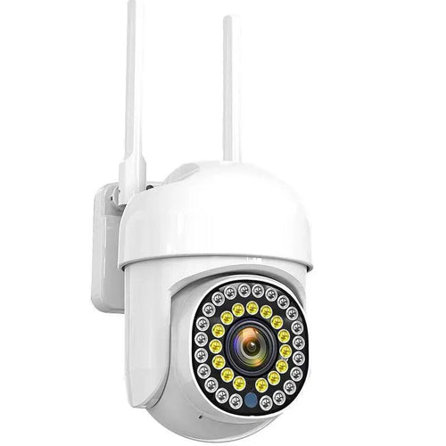Camera de Supraveghere Jortan Wifi inteligenta, cu Detectie de miscare, Full HD, 32 Leduri de lumina, Rotire din Aplicatie 360 de grade, IP66, Vedere Color Pe Timp de Noapte