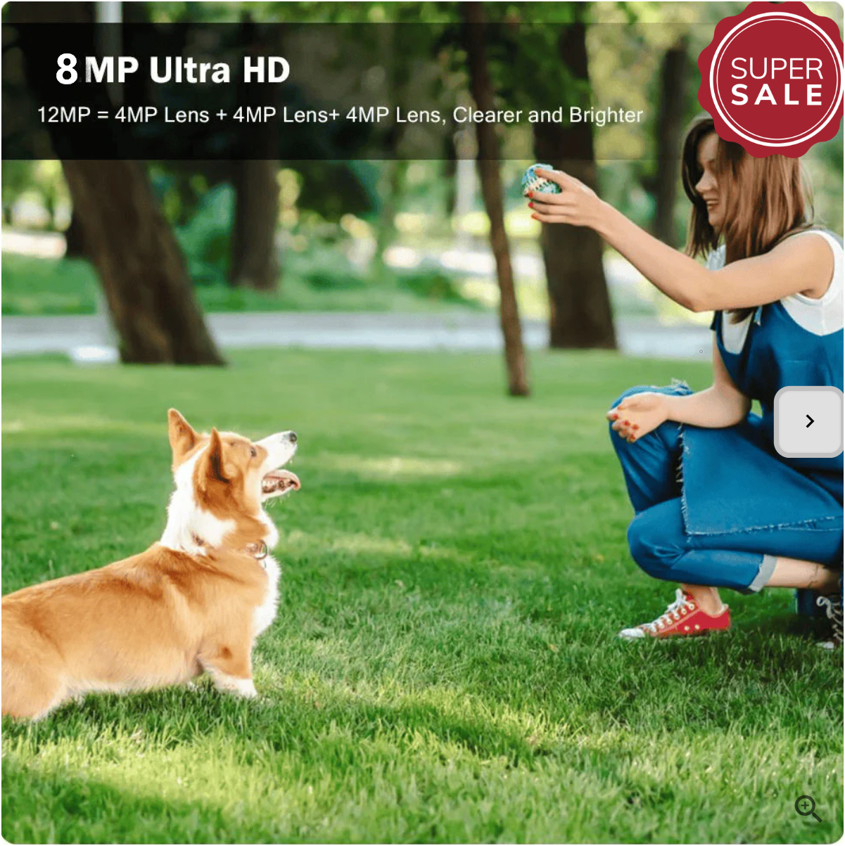 Camera Tripla de Supraveghere 8MP, Conexiune 4G si cablu de retea, 3 camere video integrate, 4 Lentile, 4K, Vedere Panoramica, Exterior/Interior 10X zoom, procesor AI, vedere nocturna color, senzor de miscare, lumina LED, inteligenta de urmarire