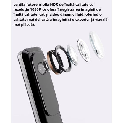 Mini Camera Spion Cu Reportofon, Lentila Fotosensibila, tehnologie super rezolution, Autonomie Ridicata, 8 ore