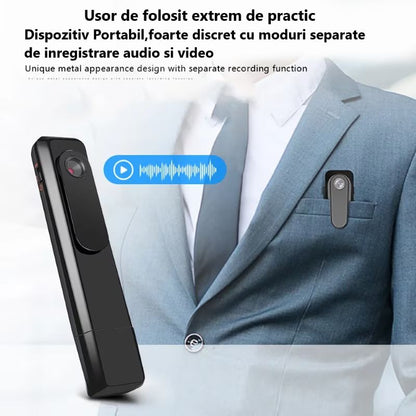 Mini Camera Spion Cu Reportofon, Lentila Fotosensibila, tehnologie super rezolution, Autonomie Ridicata, 8 ore