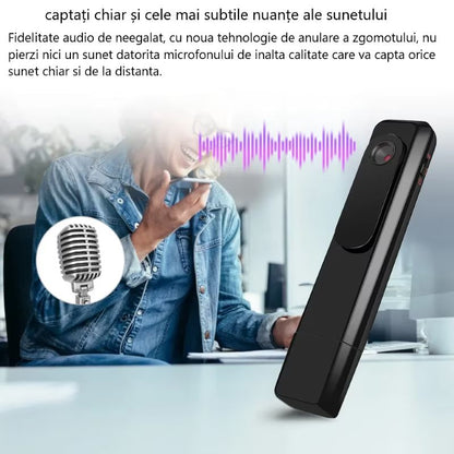 Mini Camera Spion Cu Reportofon, Lentila Fotosensibila, tehnologie super rezolution, Autonomie Ridicata, 8 ore