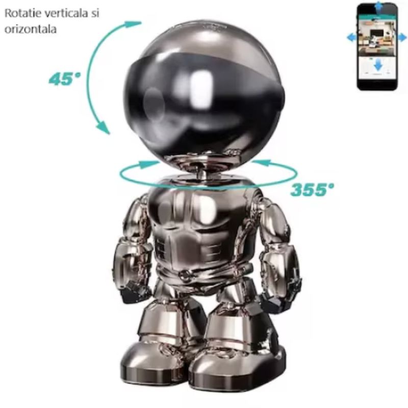 Camera de supraveghere Smart, Robot, Functie Baby Monitor, 360 grade, Full HD 1080P