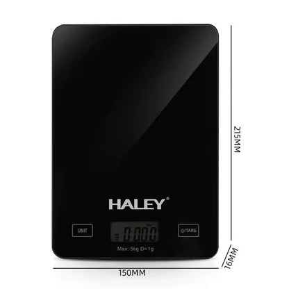 Cântar Electronic HALEY, 5000G, din Sticlă, pentru Bucătărie, Digitală de Înaltă Precizie, Negru - Imagine 10