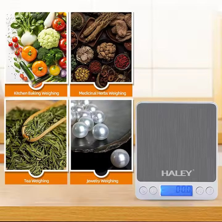 Cantar Digital HALEY de Bucatarie, 3000G, din Otel Inoxidabil, Argintiu - Imagine 9