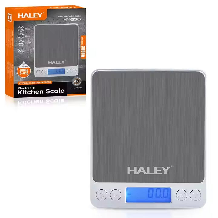 Cantar Digital HALEY de Bucatarie, 3000G, din Otel Inoxidabil, Argintiu - Imagine 7