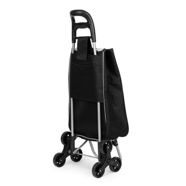 Cărucior de Cumpărături Pliabil cu 6 Roți, Structură Metalică Rezistentă și Husă Textilă Detașabilă, Lavabilă, Negru - Imagine 5