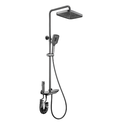 Coloana de dus piano style XPD, Set dus baie cu suport culisant, dus fix, para de dus mobila, baterie dus, 3 moduri de curgere a apei, bideu, robinet termostatic, sistem de control al apei, design modern, gri