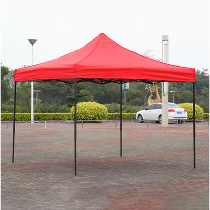 Cort Pavilion 3x3m Pliabil, Cadru Metalic, pentru Curte, Grădină și Evenimente, Rosu