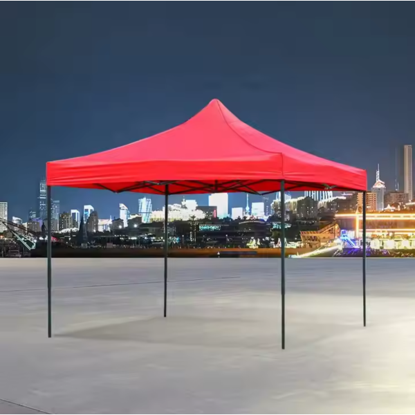 Cort Pavilion 3x3m Pliabil, Cadru Metalic, pentru Curte, Grădină și Evenimente, Rosu