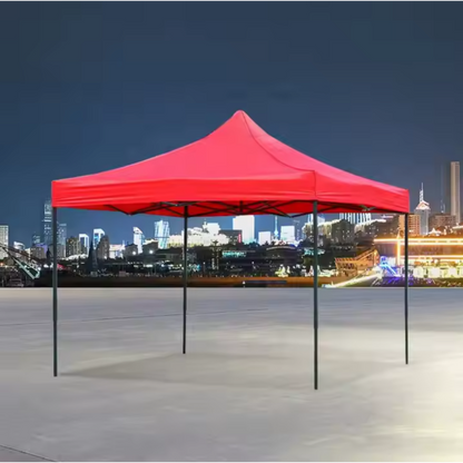 Cort Pavilion 3x3m Pliabil, Cadru Metalic, pentru Curte, Grădină și Evenimente, Rosu