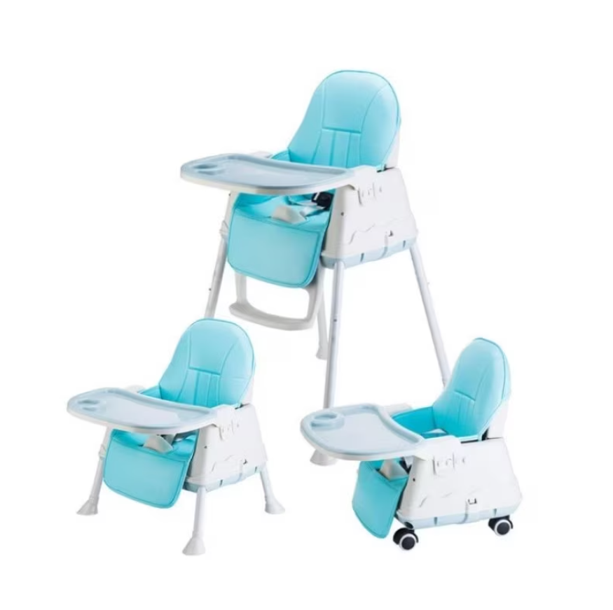 Scaun de masa Transformabil, At Performance, 6 in 1, pentru bebelusi si copii, cu roti, husa detasabila, Albastru - Imagine 10