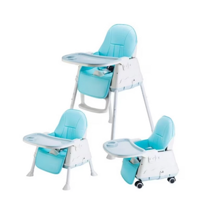 Scaun de masa Transformabil, At Performance, 6 in 1, pentru bebelusi si copii, cu roti, husa detasabila, Albastru - Imagine 10