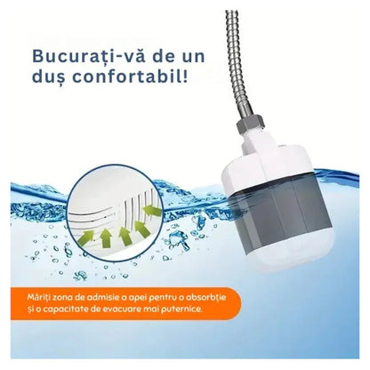Duș Portabil Reîncărcabil cu Acumulator, Furtun 1.5M și Jet Puternic de Apă Autonomie Mare, Ideal pentru Camping, Plajă, Rulotă și Călătorii