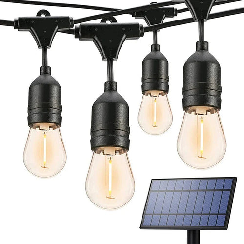 Ghirlanda Luminoasa solara Lumina Alb cald, 30M, Interconectabila, 4 Moduri de Iluminare, Becuri LED, Telecomanda inclusa, Rezistenta la Apa Autonomie Mare