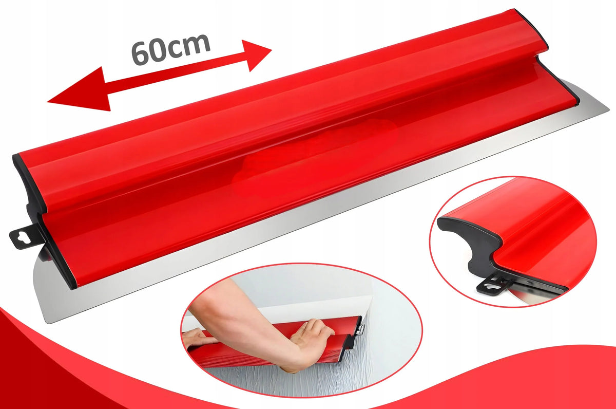 Gletieră Profesională pentru Aplicat și Nivelat Glet, 60 cm, Lamă Flexibilă din Oțel Inoxidabil, Mâner Ergonomic Antiderapant, pentru Finisarea Pereților și Tavanelor