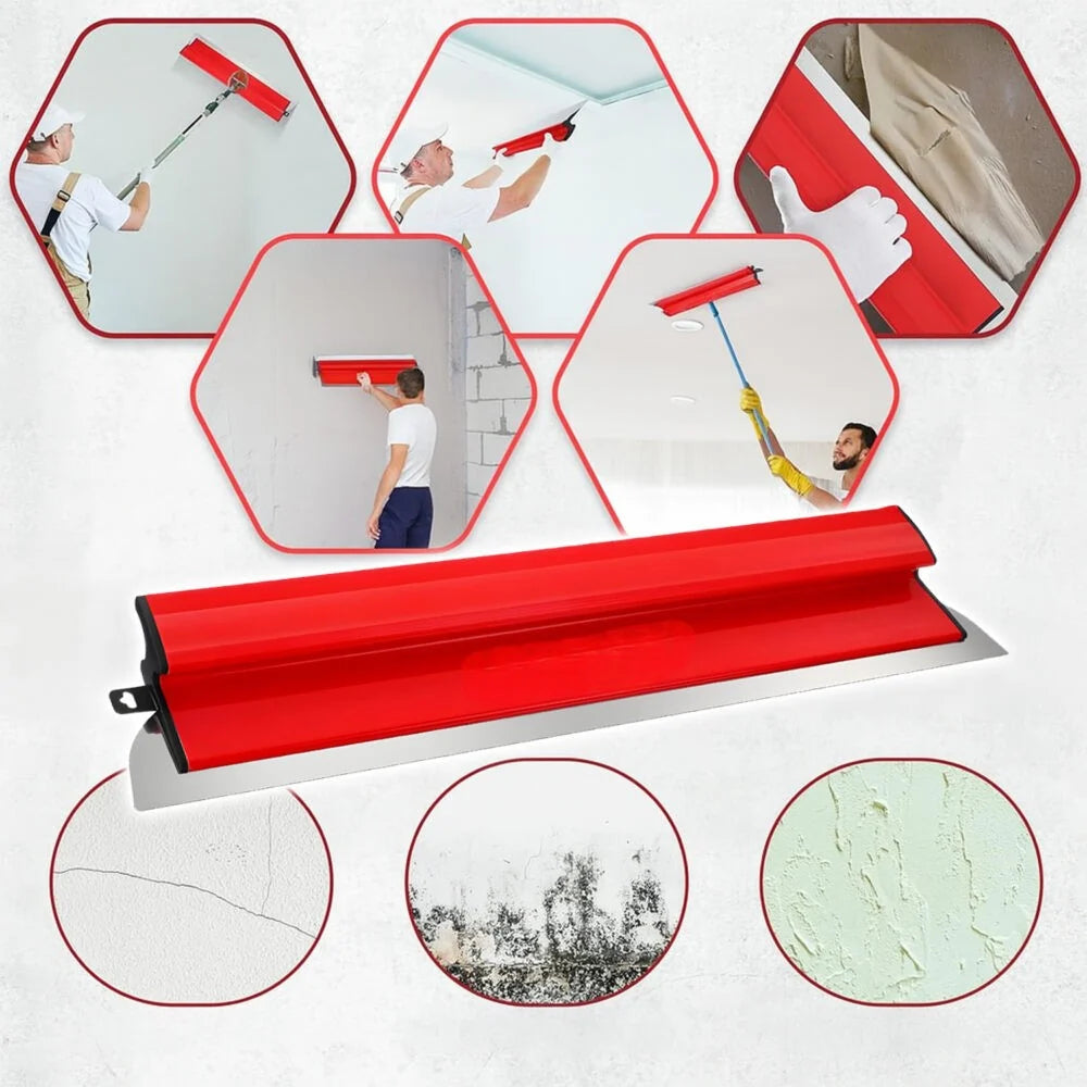 Gletieră Profesională pentru Aplicat și Nivelat Glet, 60 cm, Lamă Flexibilă din Oțel Inoxidabil, Mâner Ergonomic Antiderapant, pentru Finisarea Pereților și Tavanelor