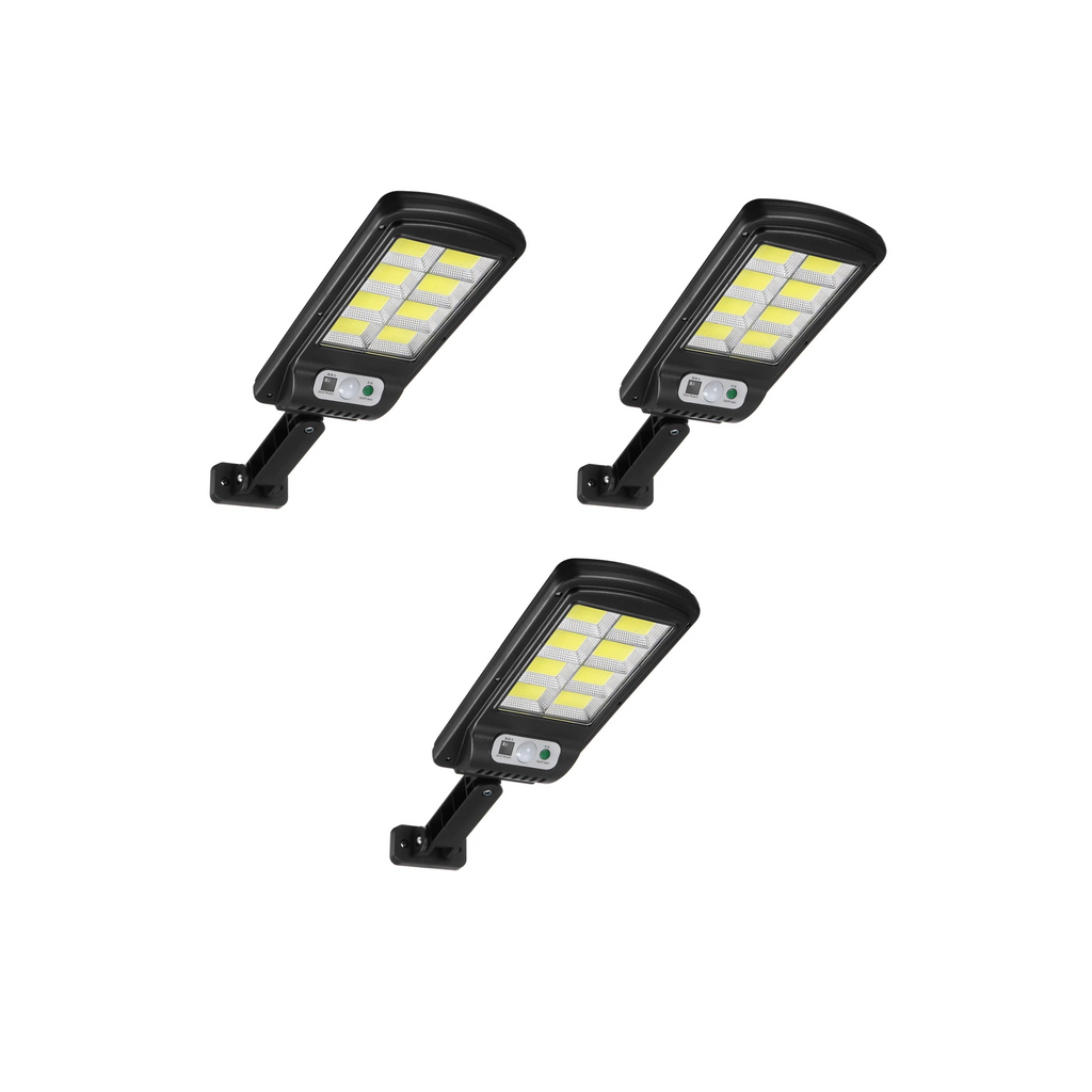 Set 3 x Lampi cu Incarcare Solara 8 celule 150W, 160 LED-uri COB, telecomanda