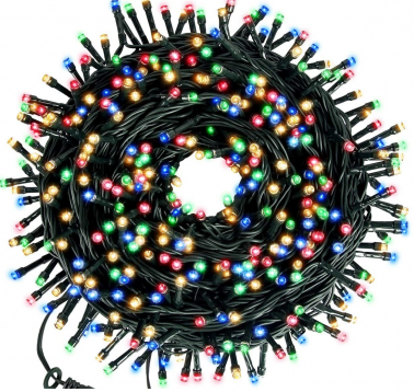 Instalatie LED Craciun 50m, 340 Led-uri, Multicolor, utilizare interior si exterior