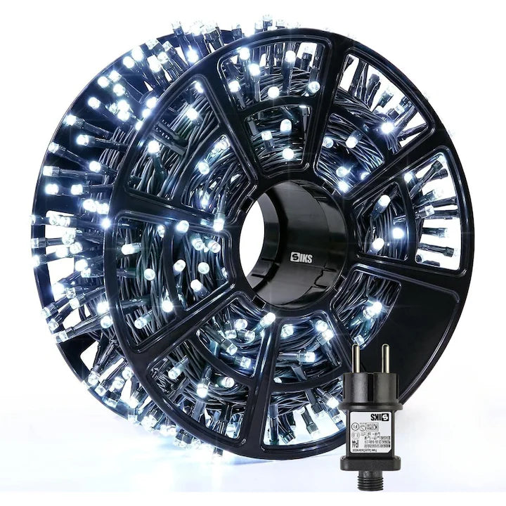 Instalatie Led Rola 100m, 600 LED Lumina Alb Rece, pentru Interior și Exterior Protectie la Apa